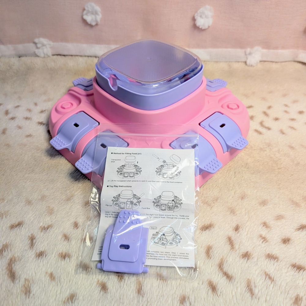 Pink Purple Dog Interactive Puzzle Feeder